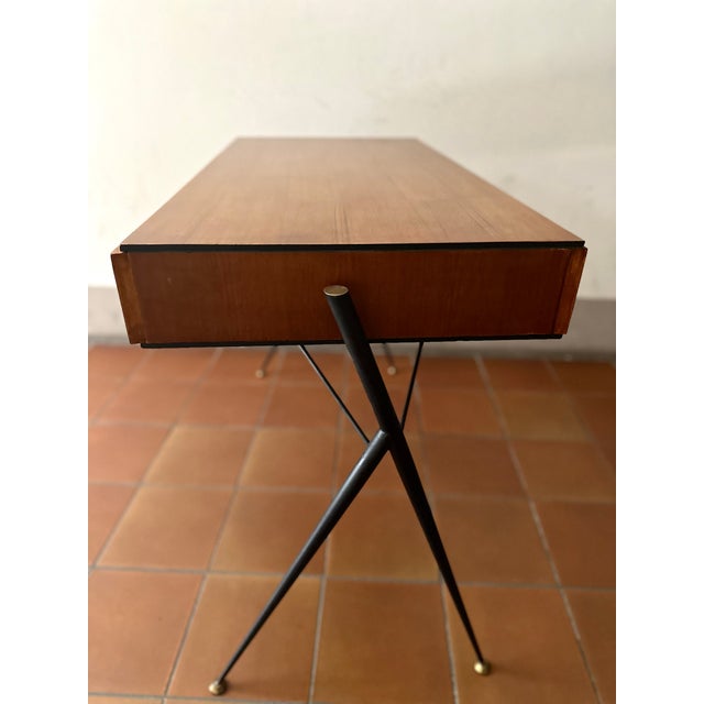 Black Teak Writing Desk by Silvio Cavatorta, Italy, 1950s For Sale - Image 8 of 9