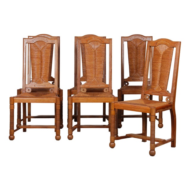 Chairs in the style of Charles Dudouyt, 1950, Set of 6 For Sale