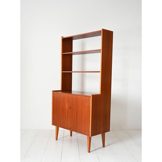 1960s Scandinavian Bookcase with Doors and Shelves, 1960s For Sale - Image 5 of 8
