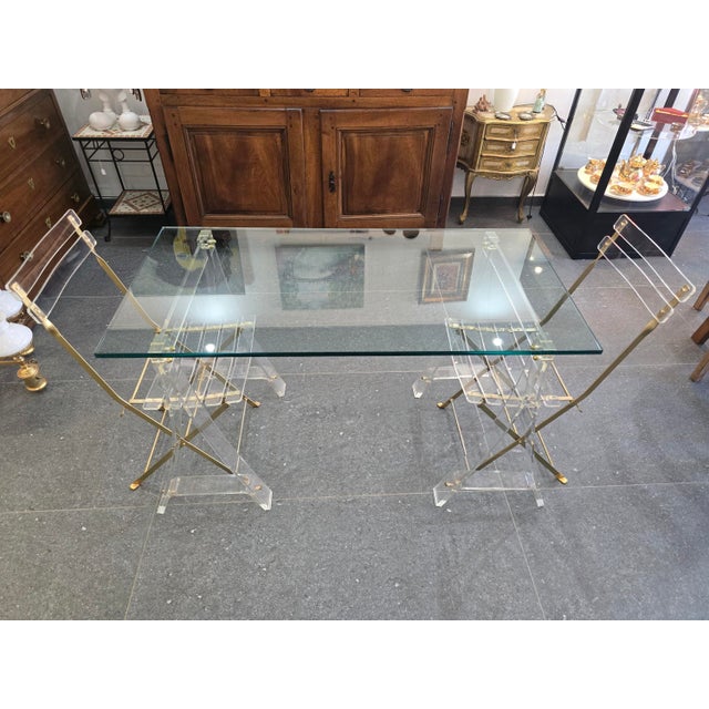 Les Invisibles de Marais Table and Chairs from Marais International, 1978, Set of 3 For Sale - Image 3 of 18