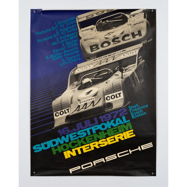 Porsche Southwest Cup Hockenheim Interserie Poster by Atelier Strenger, 1972 For Sale - Image 3 of 9