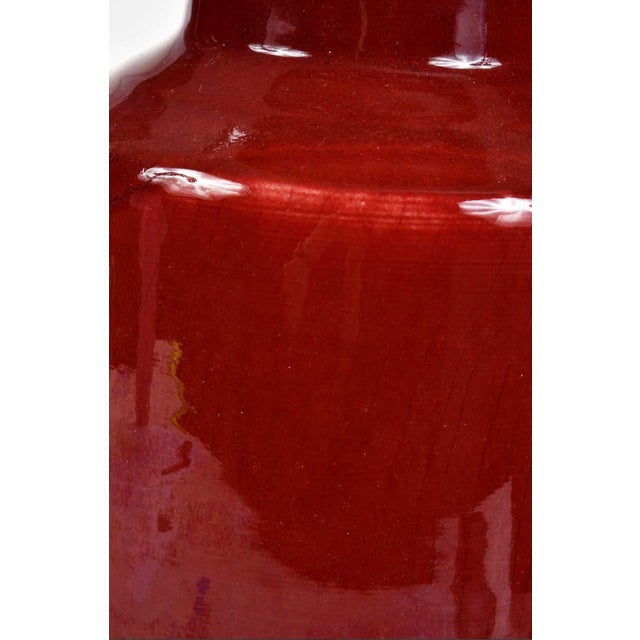 Mid 20th Century Pair of Large Chinese Sang De Boeuf Vases For Sale - Image 6 of 7