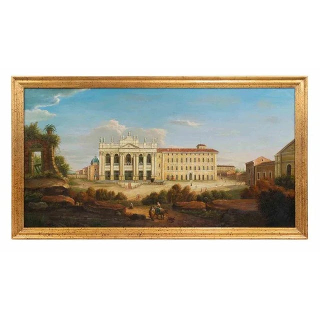 Ancient View of San Giovanni in Laterano, Painting, Early 20th Century For Sale - Image 6 of 8
