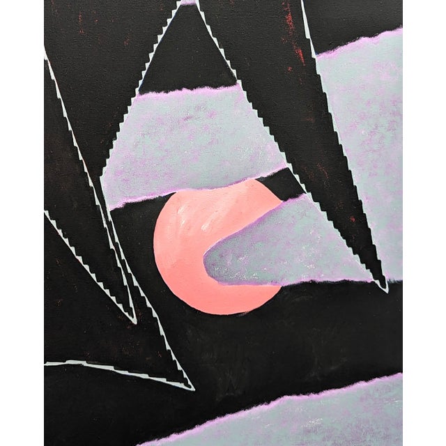 2020s Emmanuel Araujo "Cormorant" Contemporary Purple & Black Geometric Abstract Bird Painting, 2023 For Sale - Image 5 of 8