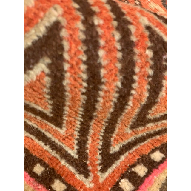 Textile Antique Rust Hand Knotted Khotan Rug For Sale - Image 7 of 11