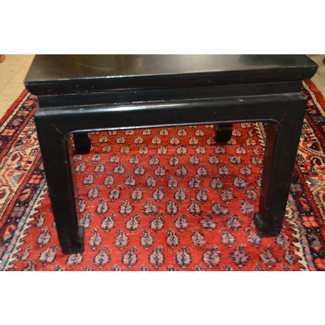 1970s Vintage Bill Meyer Lamps Asian / Chinese Square Low Wood / Black Lacquer Table For Sale - Image 5 of 11