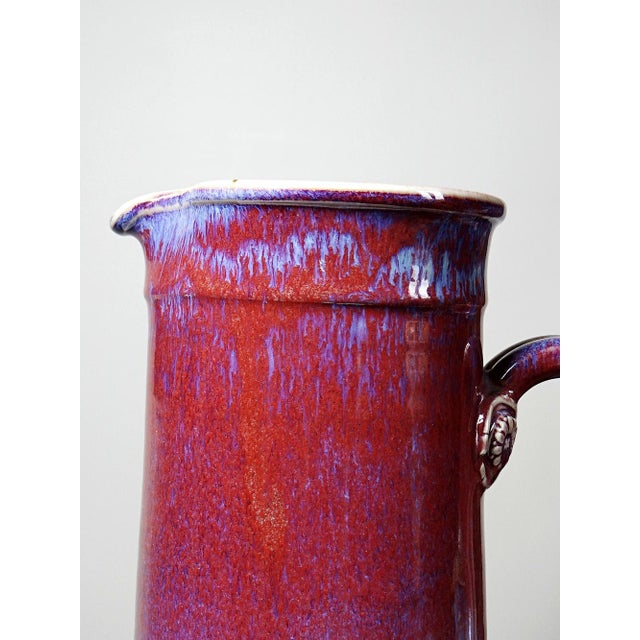 Large Flamed Oxblood Glazed Stoneware Art Jug by Michel Goldstyn for Lévéjac, 1990s For Sale - Image 9 of 15