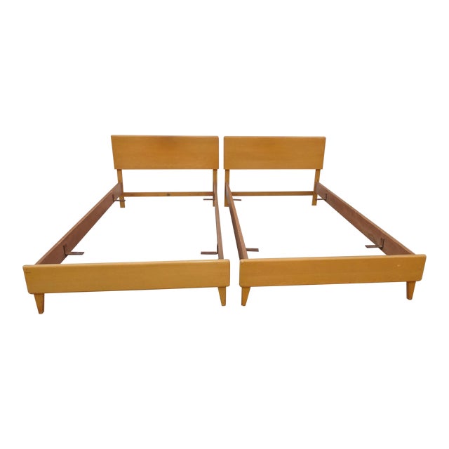 Vintage Mid Century Modern Twin Heywood Wakefield Bed Frames Twin ...