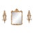 Italian Neoclassical Giltwood Mirror and Pair of Mirrored Candle Sconces, Circa 1950 For Sale