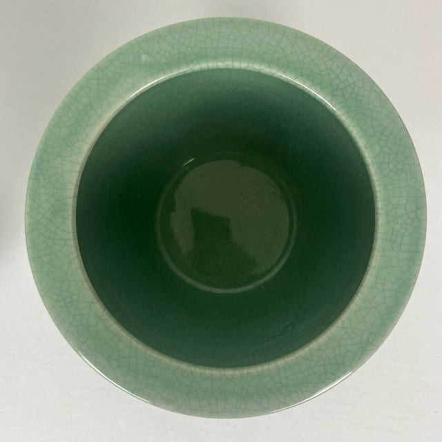 1980s Small Crackled Celadon Fish Bowls - a Pair For Sale In Memphis - Image 6 of 9