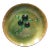 Copper on Enamel Green Plate Dish Signed For Sale