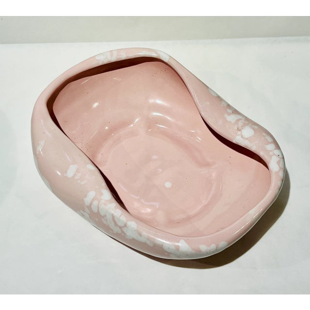 Contemporary Vintage McCoy Pink and White Organic Bowl Serveware For Sale - Image 3 of 10