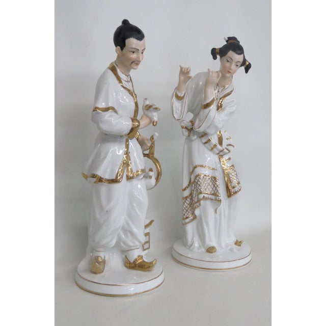This gorgeous Pair of 2 Figures / Statues is made of porcelain with a glossy finish. These beautiful pieces present a...