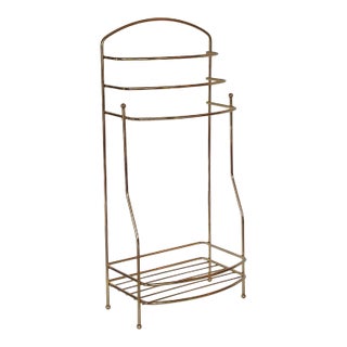 1970s Hollywood Regency Brass Towel Caddy For Sale