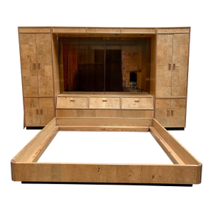 Late 20th Centuryv Attributed to Henredon Scene Two Burl King Bedroom Set