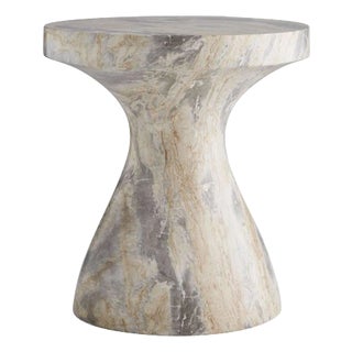 Arteriors Home Small Serafina Accent Table in Sahara Faux Marble For Sale