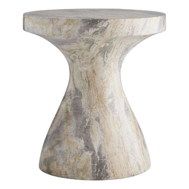 Arteriors Home Small Serafina Accent Table in Sahara Faux Marble For Sale