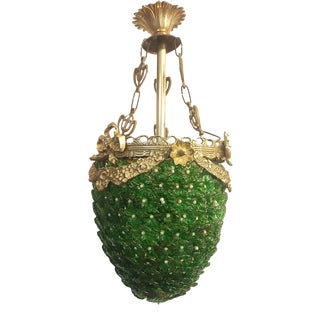 Ceiling Lamp with Murano Crystal Flowers, Italy, 1960s For Sale