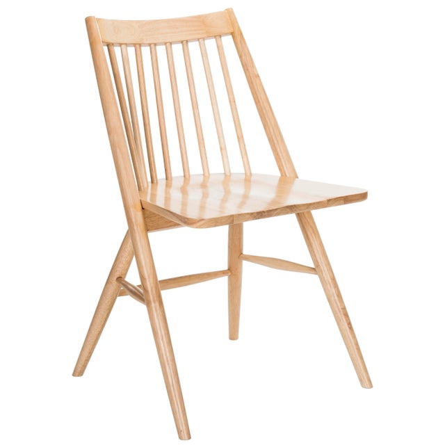 Modern 19"H Spindle Dining Chair in Natural - a Pair For Sale - Image 3 of 11