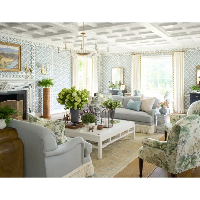 English Custom Miramar English Roll Arm Fringed Sofa For Sale - Image 3 of 8