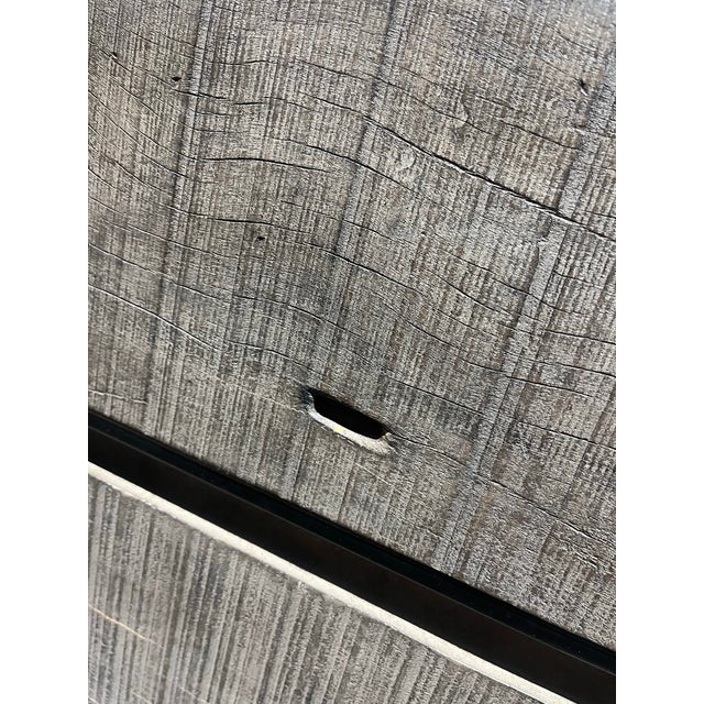 Wood Restoration Hardware Rustic Wood Nightstand For Sale - Image 7 of 12