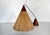 Conical Hanging Lamp in Teak Covered with Straw Weave from Temde Leuchten, 1950s For Sale - Image 11 of 18