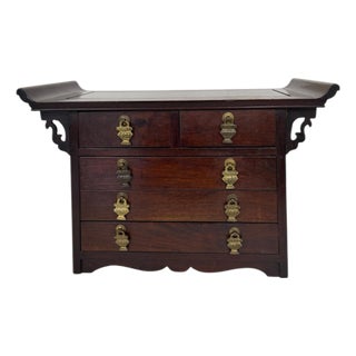 Vintage Chinoiserie Rosewood Jewelry Box For Sale