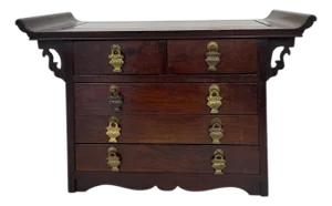Vintage Chinoiserie Rosewood Jewelry Box