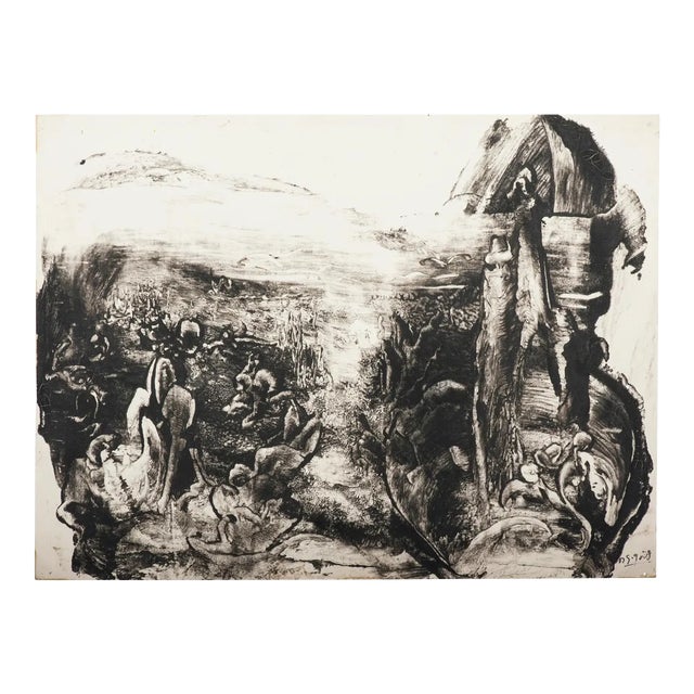 Matin - Ink drawing and Chacography on Paper - 1978 1978 For Sale