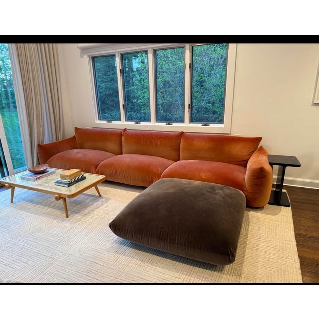 This Iconic Marenco 3 seater sofa plus ottoman designed by Mario Marenco for Arflex. Its in a beautiful highly sought...