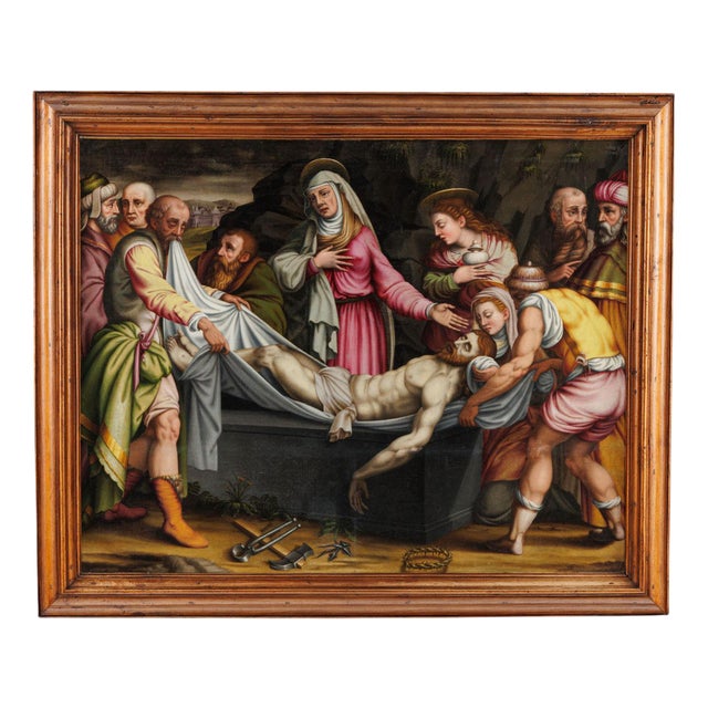 Deposition of Christ in the Tomb, Oil on Canvas For Sale