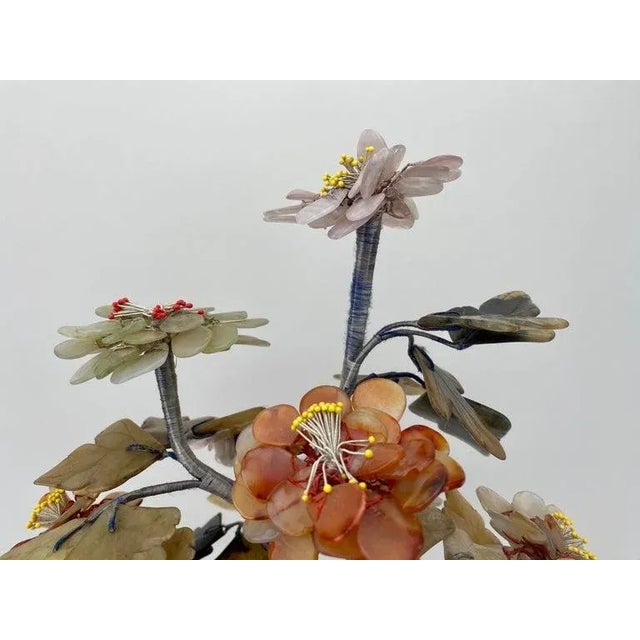 Jade Vintage Chinese Jade & Quartz Bonsai Tree Sculpture For Sale - Image 8 of 9