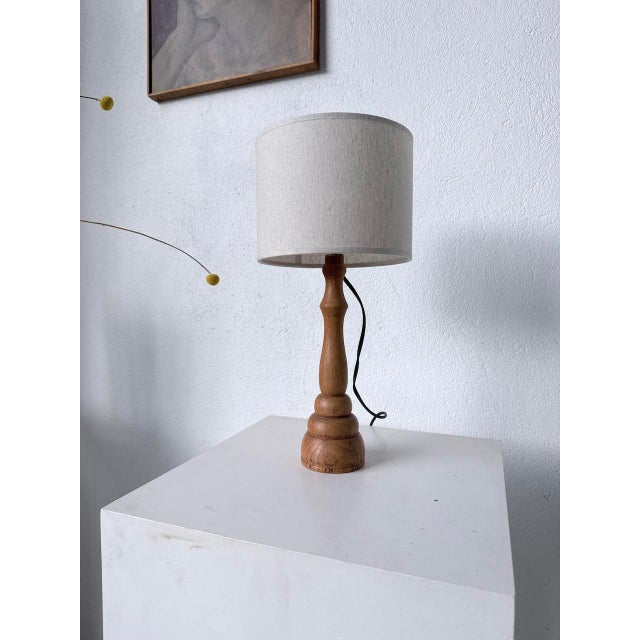 Light Oak Wood Desk Lamp, 1950s For Sale - Image 4 of 13