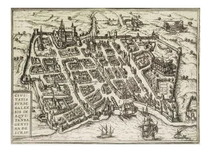 Burdigala, Map from ''Civitates Orbis Terrarum'' - by F.Hogenberg - 1575 1575