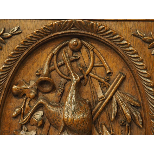 Pair of French Antique Black Forest Panels in Carved Oak, Late 19th Century For Sale - Image 11 of 18
