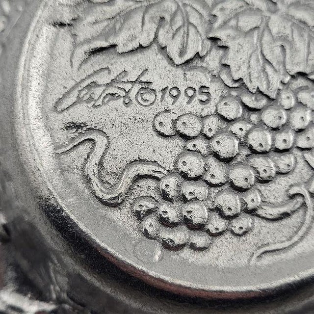 Arthur Court Arthur Court Champagne Coaster Grape Design Aluminum Signed For Sale - Image 4 of 4