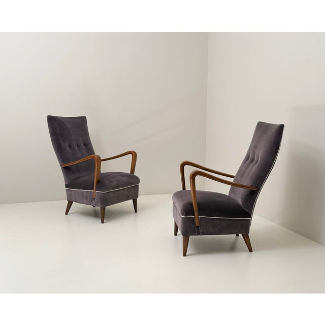 Osvaldo Borsani Armchairs by Osvaldo Borsani for Atelier Borsani Varedo, 1940s, Set of 2 For Sale - Image 4 of 5