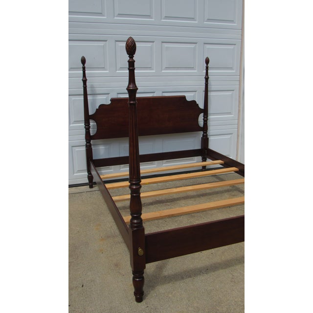Item: Statton Bed Details: Signed Statton Great Designer Look/Quality Piece Great Design Cherry Poster Pineapple Finials...