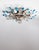 Large Vintage Ceiling Light in Silver-Plated Iron and Blue Glass Leaves from Banci Firenze, 1980s For Sale - Image 6 of 11