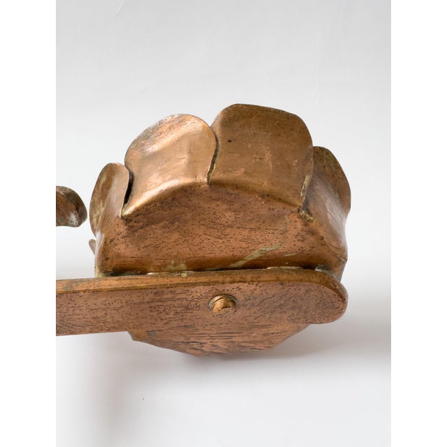 Antique Arts & Crafts Copper Double Pricket Candlestick, C. 1900–1930, Brutalist Style For Sale - Image 11 of 18