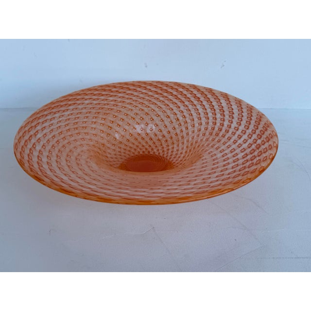 Mid-Century Modern Vintage Large Murano Glass Center Piece Bowl Signed For Sale - Image 3 of 11
