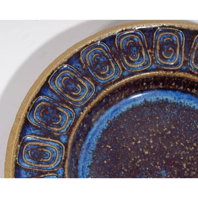 Blue Stoneware Dish by Maria Philippi Søholm for Stentøj Denmark For Sale - Image 8 of 9