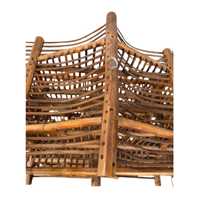 Vintage Bamboo Pagoda Standing Etagere / Bar Display Shelf, Wine Rack, Tiki Display Shelf For Sale In Dallas - Image 6 of 12