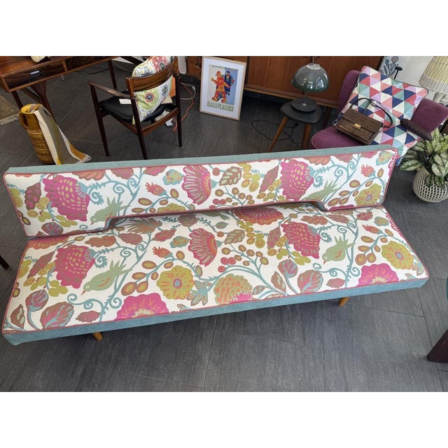 Mid-century daybed by miroslav navratil for interier praha, 1960s newly upholstered and reupholstered, it features a...