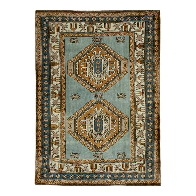 Turkish Vintage Rug 4'5" x 6'2" #16074 For Sale