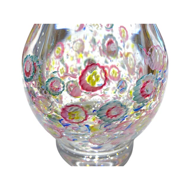 1950s Rare Charles Graffart for Val Saint Lambert Millefiori Art Crystal Glass Vase, Signed 1950 For Sale - Image 5 of 9
