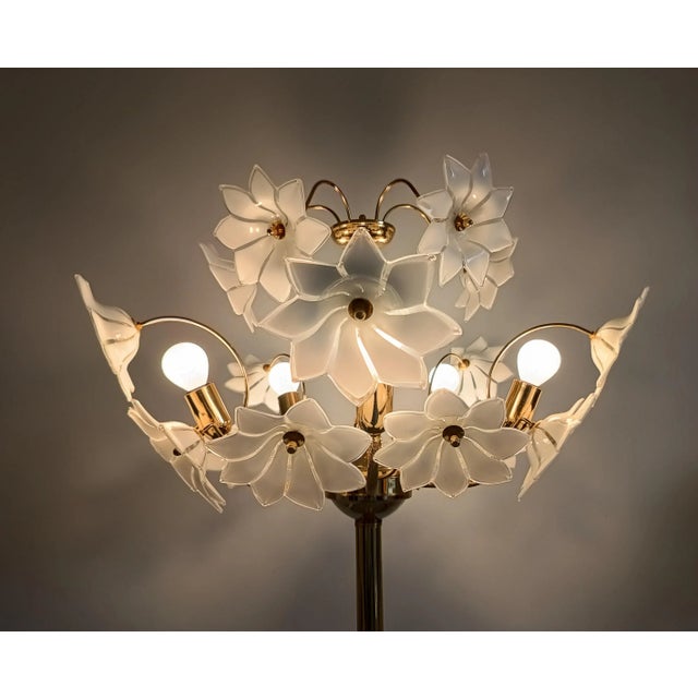Large Murano Flower Floor Lamp, Italy, 1970s For Sale - Image 11 of 13