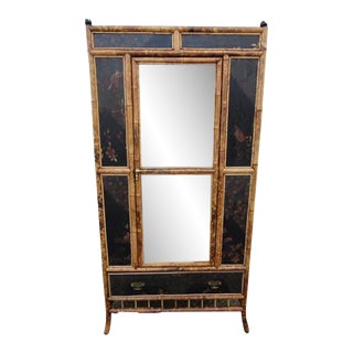 English Bamboo Armoire For Sale