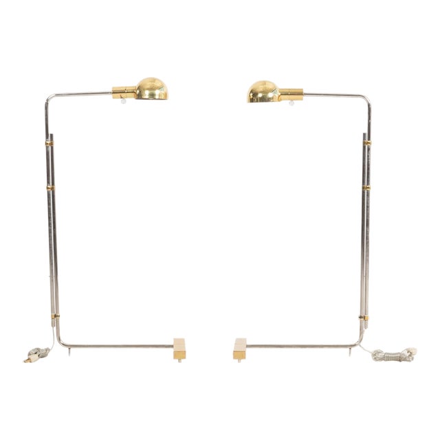 Pair of Cedric Hartman Low Profile Moma Floor Luminaire 1h, 1966 For Sale