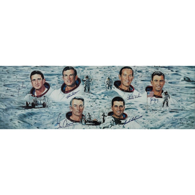 Moonwalkers Limited Edition Lithograph by Ron Lewis, Numbered 433/1000, Signed by Eleven Moonwalkers For Sale - Image 4 of 4